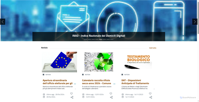 Security scan screenshot of http://myportal-ci876.regione.veneto.it/myportal/C_I876/home