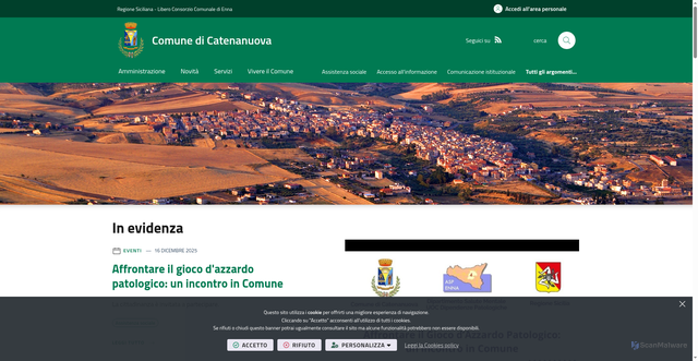 Security scan screenshot of https://www.comune.catenanuova.en.it/it-it/home