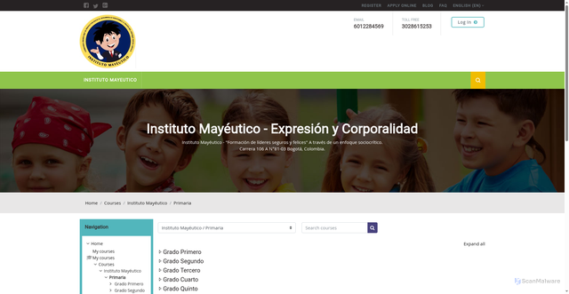 Security scan screenshot of https://institutomayeutico.online/course/index.php?categoryid=2&lang=en