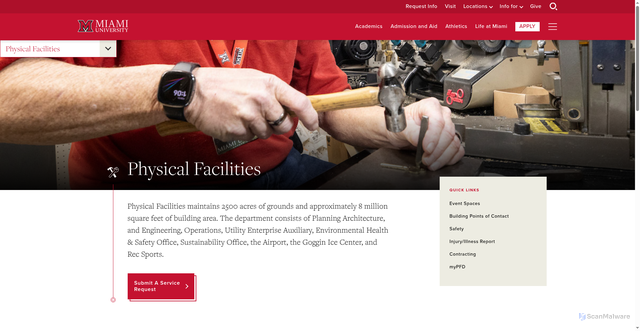 Security scan screenshot of https://www.pfd.miamioh.edu