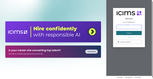 Security scan screenshot of https://healthequity.icims.com