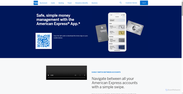 Security scan screenshot of https://www.americanexpress.com/en-us/support/digital/amex-mobile-app/