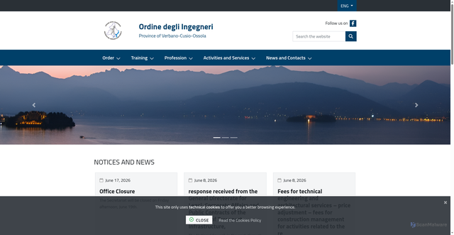 Security scan screenshot of https://www.ordineingvco.it