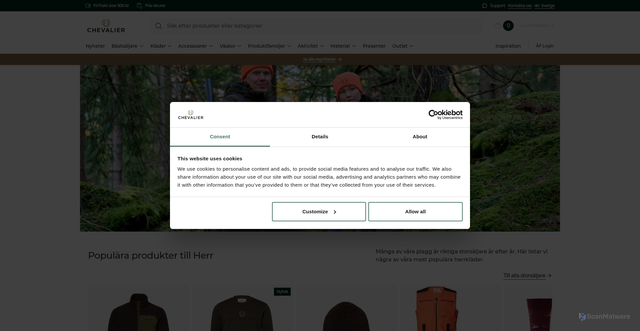 Security scan screenshot of https://chevalier.se