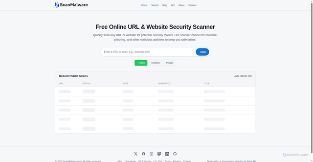 Security scan screenshot of https://ScanMalware.com