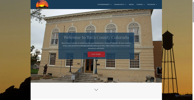 Security scan screenshot of https://www.bacacountyco.gov/