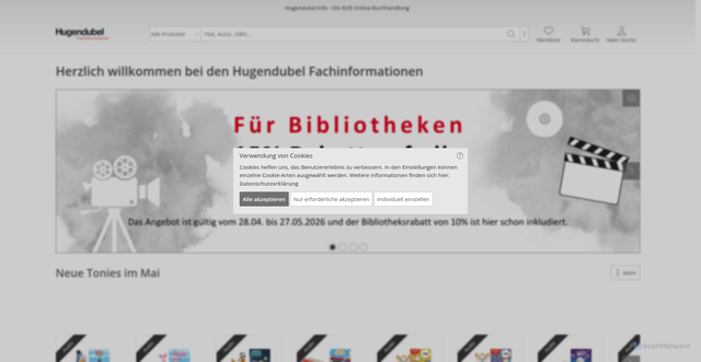 Security scan screenshot of https://www.hugendubel.info