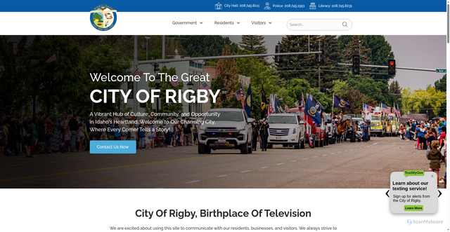 Security scan screenshot of https://cityofrigby.gov/