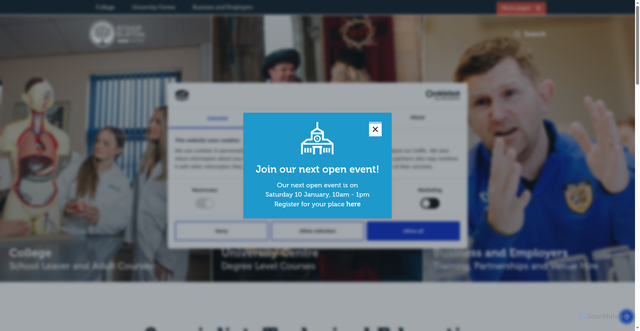 Security scan screenshot of https://www.bishopburton.ac.uk/