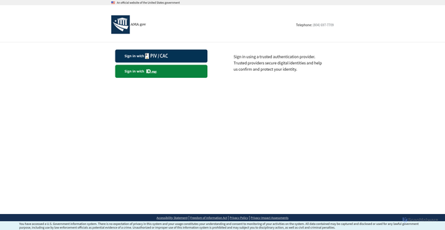 Security scan screenshot of https://www.ama.gov/