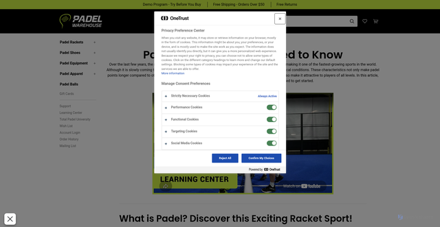 Security scan screenshot of https://www.padelwarehouse.com/Learning_Center/padel/culture/padel-explained.html