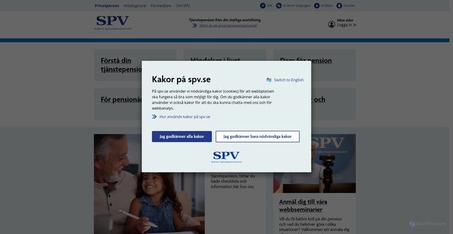 Security scan screenshot of https://www.spv.se