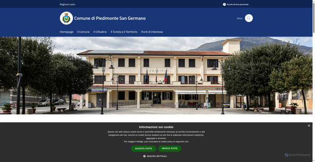 Security scan screenshot of https://www.comune.piedimontesangermano.fr.it/it
