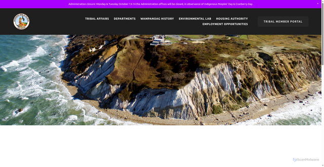 Security scan screenshot of https://wampanoagtribe-nsn.gov/
