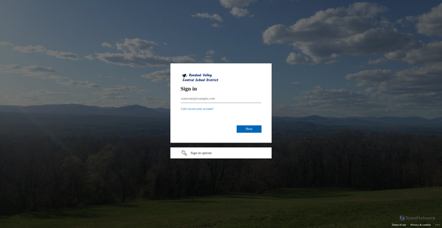 Security scan screenshot of https://rondoutk12ny.sharepoint.com