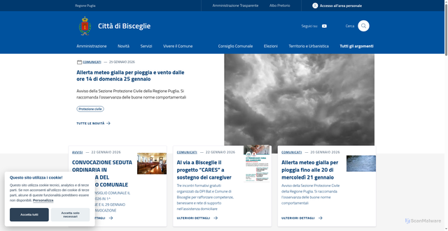 Security scan screenshot of https://www.comune.bisceglie.bt.it/