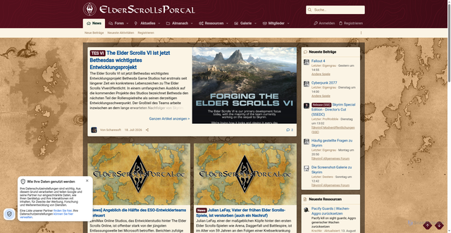 Security scan screenshot of https://elderscrollsportal.de