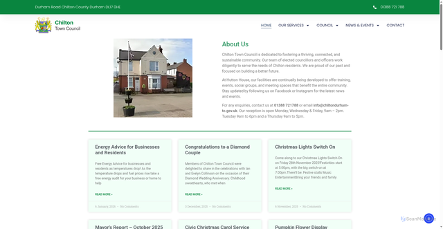Security scan screenshot of https://chiltondurham-tc.gov.uk/