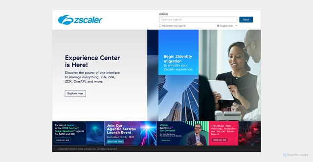 Security scan screenshot of admin.zscalertwo.net