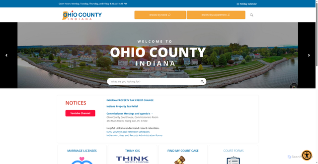 Security scan screenshot of https://ohiocountyin.gov/