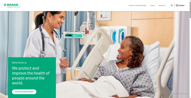 Security scan screenshot of https://www.bbraunusa.com