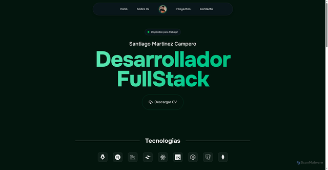 Security scan screenshot of http://santiportfolio.pages.dev/