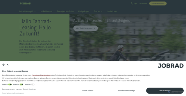 Security scan screenshot of https://jobrad.org