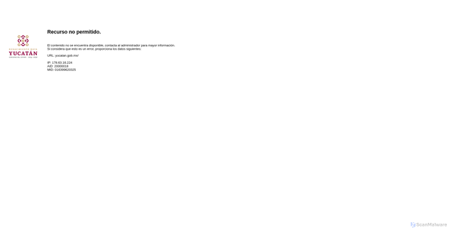 Security scan screenshot of https://yucatan.gob.mx