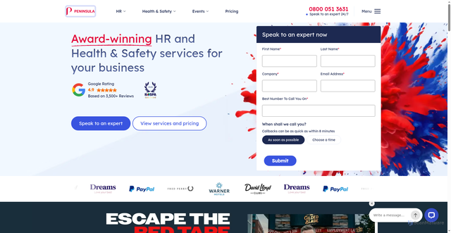 Security scan screenshot of https://peninsulagrouplimited.com
