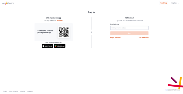 Security scan screenshot of https://auth.sdworx.com
