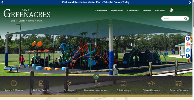 Security scan screenshot of https://greenacresfl.gov/