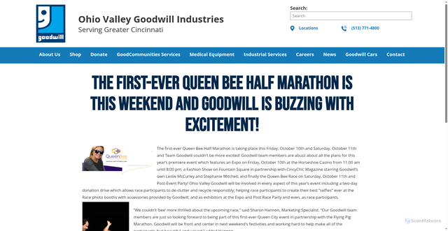 Security scan screenshot of https://www.cincinnatigoodwill.org/first-ever-queen-bee-half-marathon-weekend-goodwill-buzzing-excitement/
