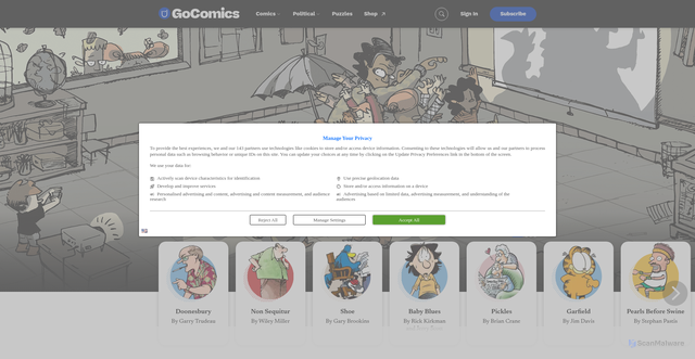 Security scan screenshot of https://gocomics.b-cdn.net
