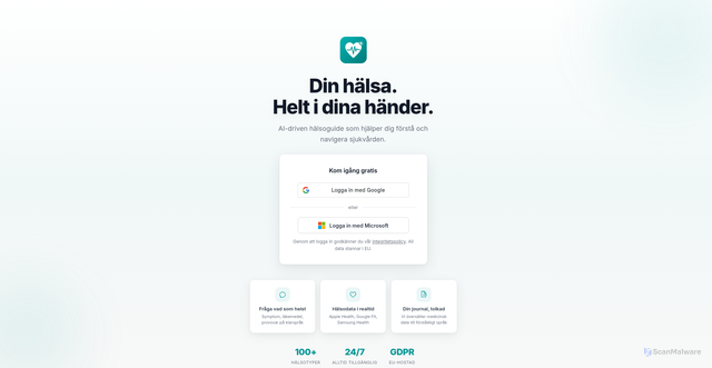 Security scan screenshot of https://symvia.se