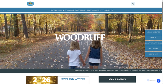 Security scan screenshot of https://townofwoodruffwi.gov/
