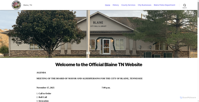 Security scan screenshot of https://blainetn.gov/