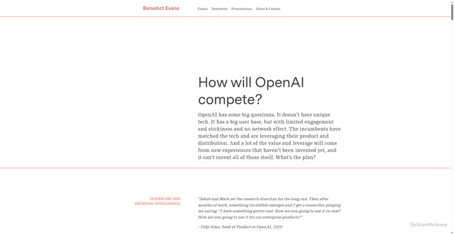 Security scan screenshot of https://www.ben-evans.com/benedictevans/2026/2/19/how-will-openai-compete-nkg2x
