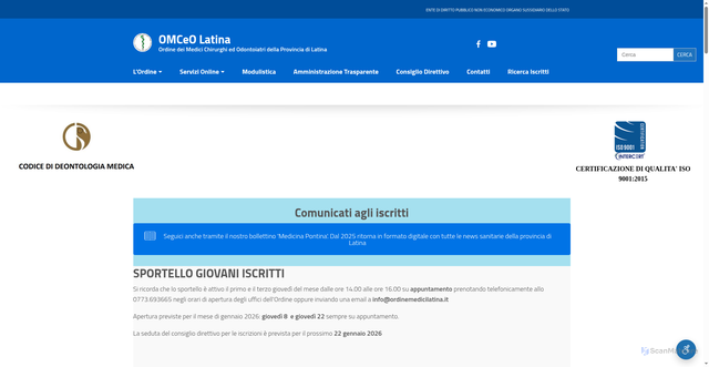Security scan screenshot of https://ordinemedicilatina.it/