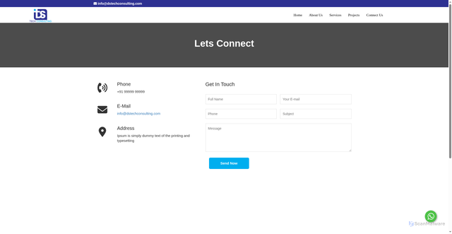 Security scan screenshot of https://dstechconsulting.com/contact.php