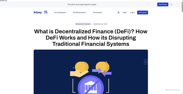Security scan screenshot of https://www.bitpay.com/blog/what-is-decentralized-finance-defi
