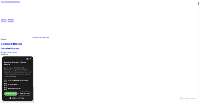 Security scan screenshot of https://www.comune.roncola.bg.it/