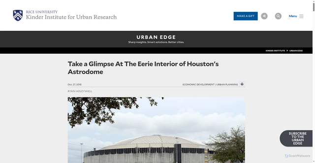 Security scan screenshot of https://kinder.rice.edu/urbanedge/take-glimpse-eerie-interior-houstons-astrodome
