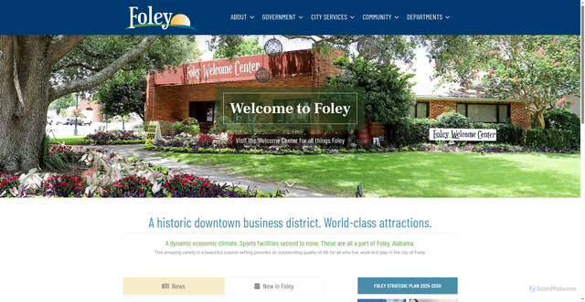 Security scan screenshot of https://cityoffoley.org/