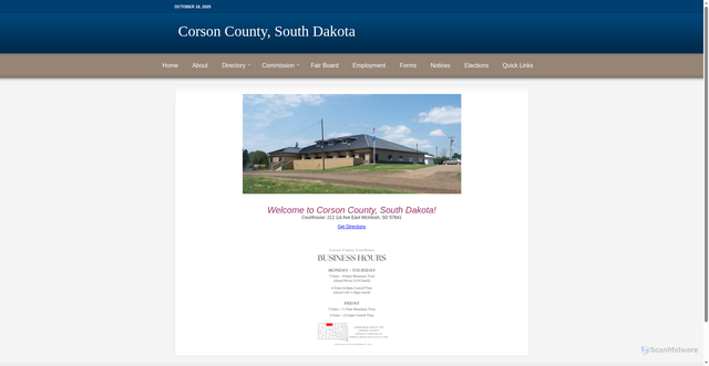 Security scan screenshot of https://corsoncountysd.gov/