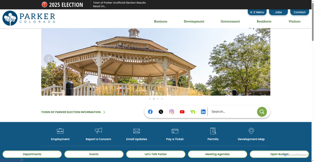Security scan screenshot of https://parkerco.gov/