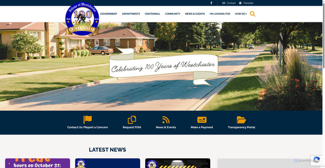 Security scan screenshot of https://westchester-il.org/