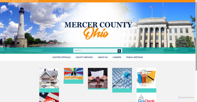 Security scan screenshot of https://www.mercercountyohio.gov/