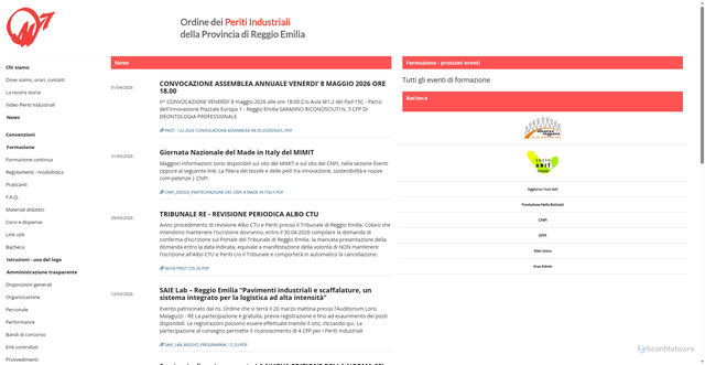 Security scan screenshot of https://www.periti-industriali-reggioemilia.it