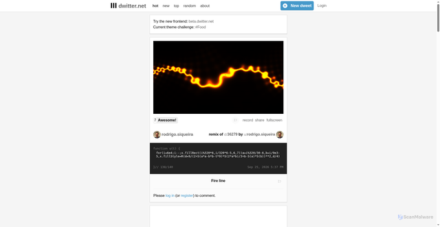 Security scan screenshot of https://www.dwitter.net
