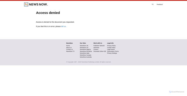 Security scan screenshot of https://c.newsnow.co.uk